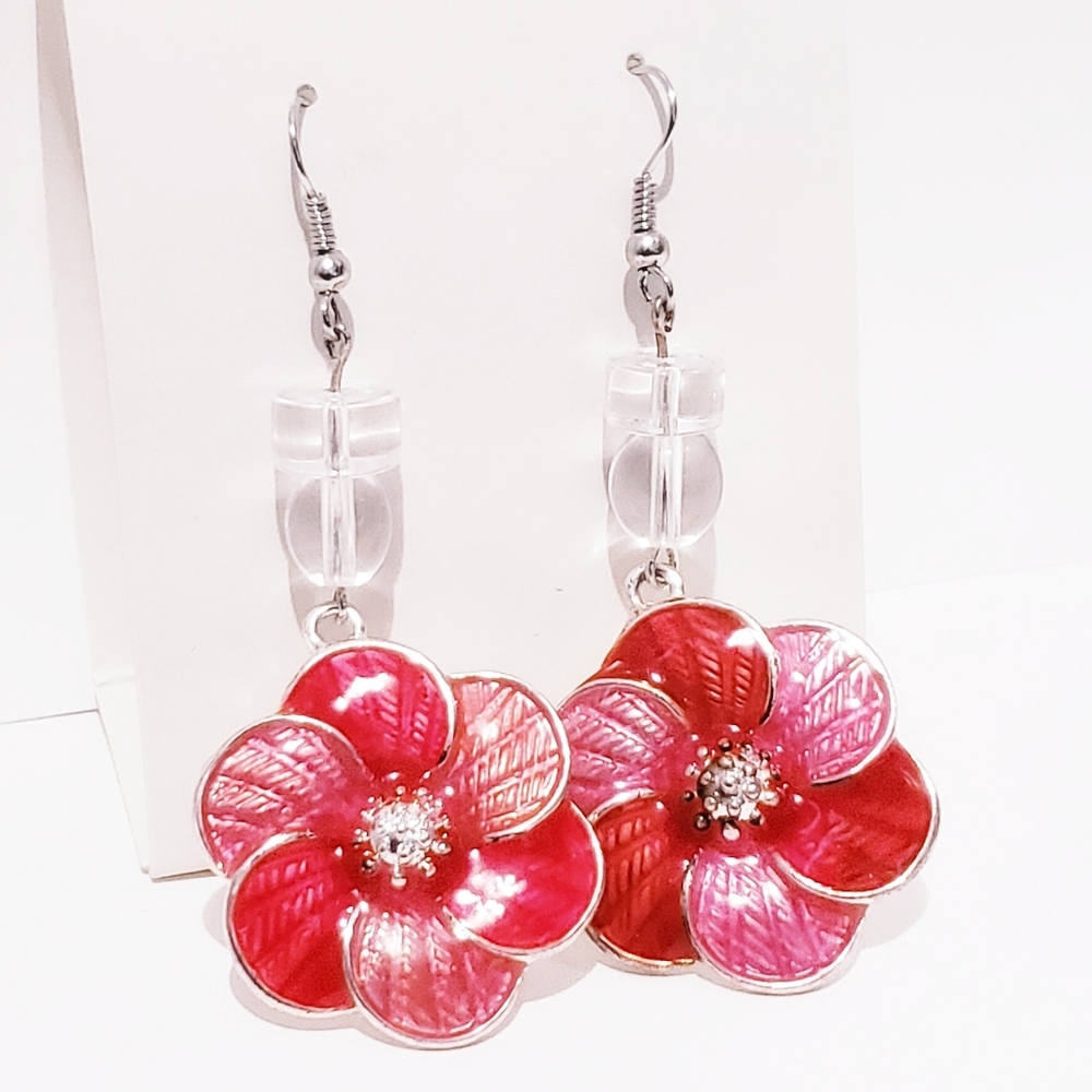 N. Floral French Hook Earrings